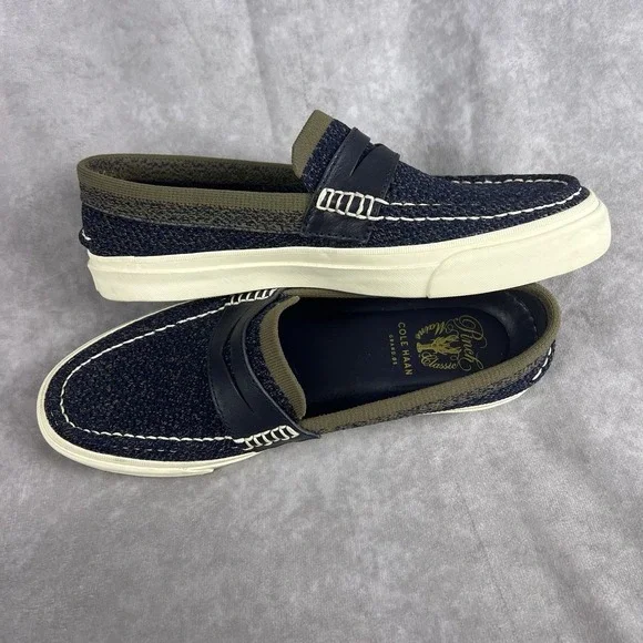 Cole Haan Pinch Maine Classic Shoes Mens 7.5 Blue & Green Grand OS Penny Loafers - Picture 6 of 9
